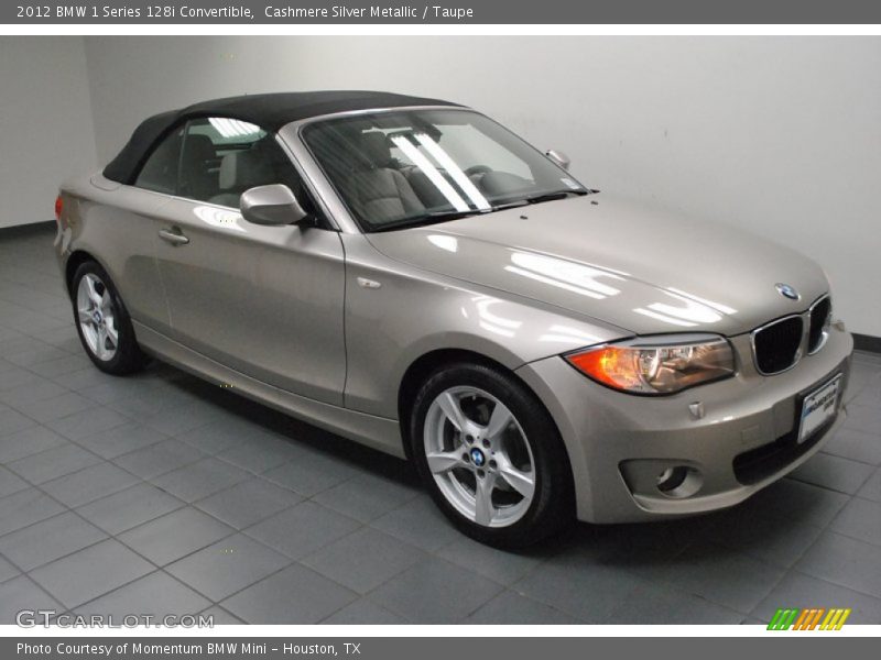 Cashmere Silver Metallic / Taupe 2012 BMW 1 Series 128i Convertible