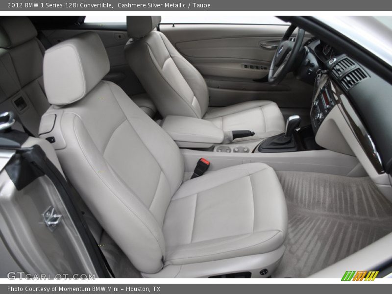 Cashmere Silver Metallic / Taupe 2012 BMW 1 Series 128i Convertible