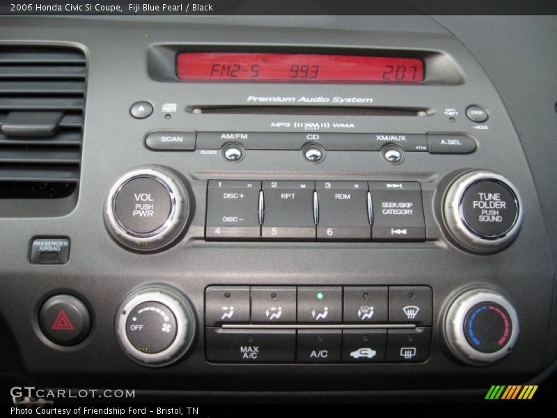 Fiji Blue Pearl / Black 2006 Honda Civic Si Coupe