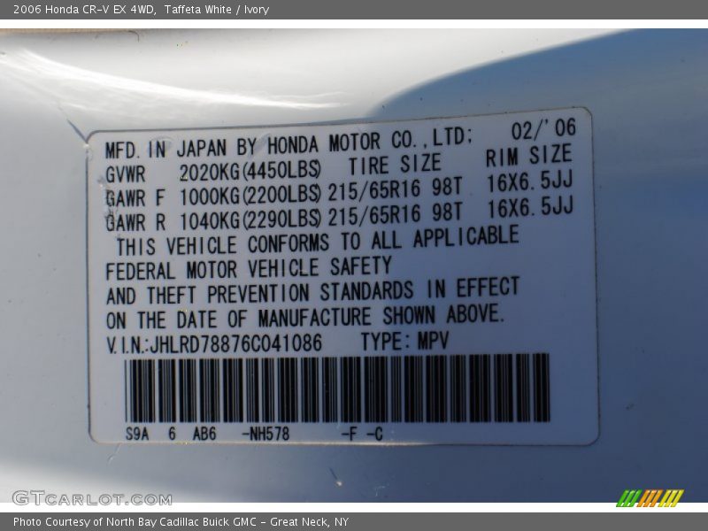 Taffeta White / Ivory 2006 Honda CR-V EX 4WD