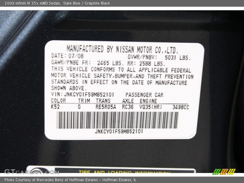 Slate Blue / Graphite Black 2009 Infiniti M 35x AWD Sedan