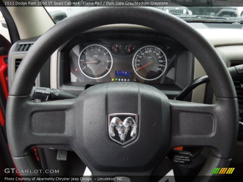 Flame Red / Dark Slate Gray/Medium Graystone 2011 Dodge Ram 1500 ST Quad Cab 4x4