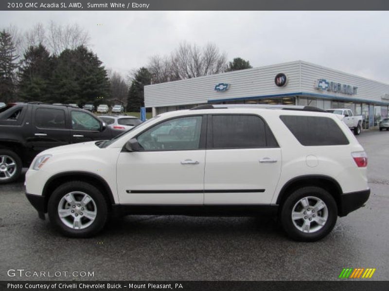Summit White / Ebony 2010 GMC Acadia SL AWD