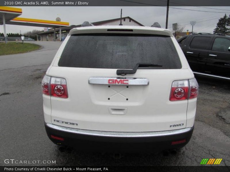 Summit White / Ebony 2010 GMC Acadia SL AWD