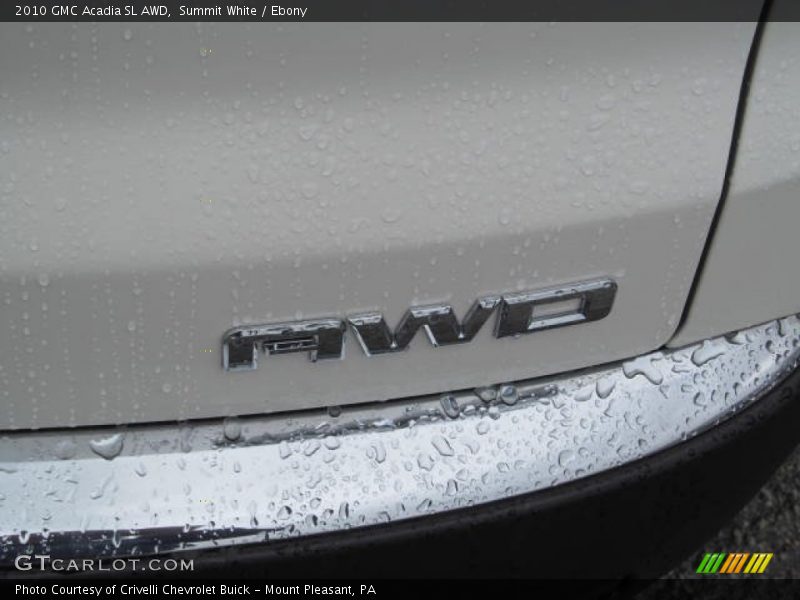 Summit White / Ebony 2010 GMC Acadia SL AWD