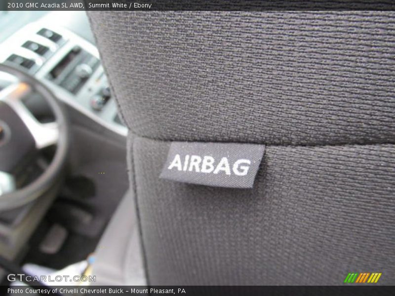 Summit White / Ebony 2010 GMC Acadia SL AWD
