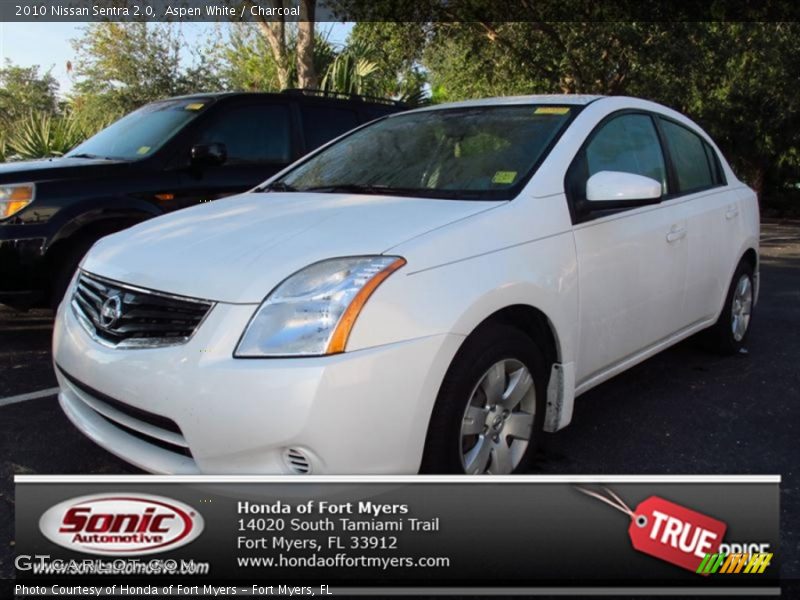 Aspen White / Charcoal 2010 Nissan Sentra 2.0