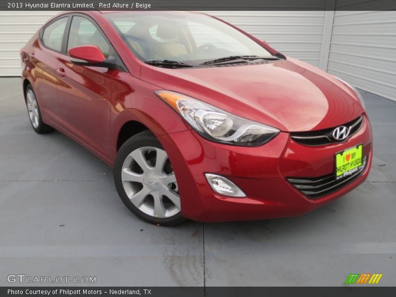 Red Allure / Beige 2013 Hyundai Elantra Limited