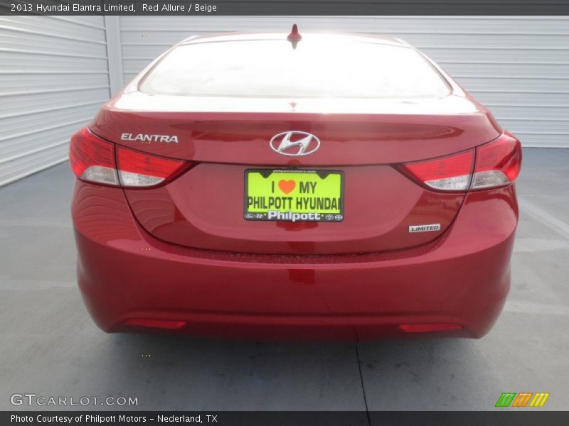 Red Allure / Beige 2013 Hyundai Elantra Limited
