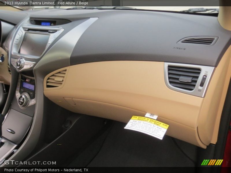 Red Allure / Beige 2013 Hyundai Elantra Limited