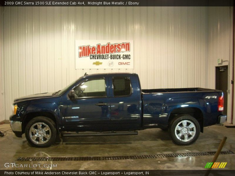 Midnight Blue Metallic / Ebony 2009 GMC Sierra 1500 SLE Extended Cab 4x4