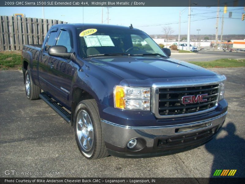 Midnight Blue Metallic / Ebony 2009 GMC Sierra 1500 SLE Extended Cab 4x4