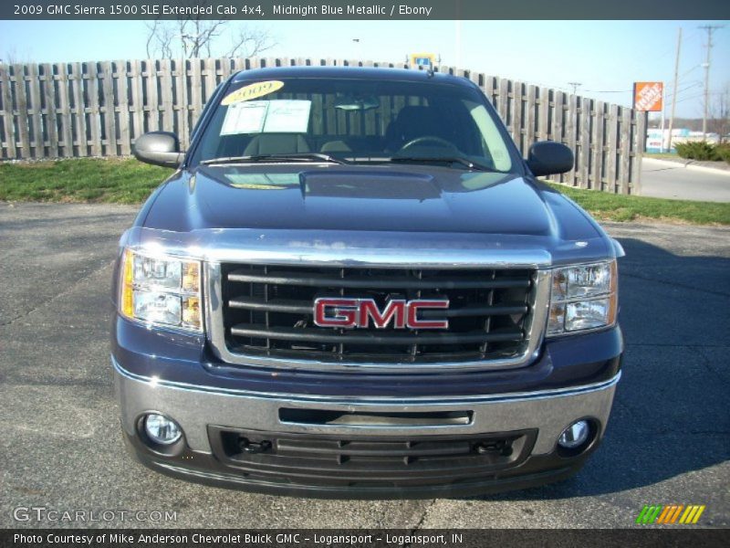 Midnight Blue Metallic / Ebony 2009 GMC Sierra 1500 SLE Extended Cab 4x4