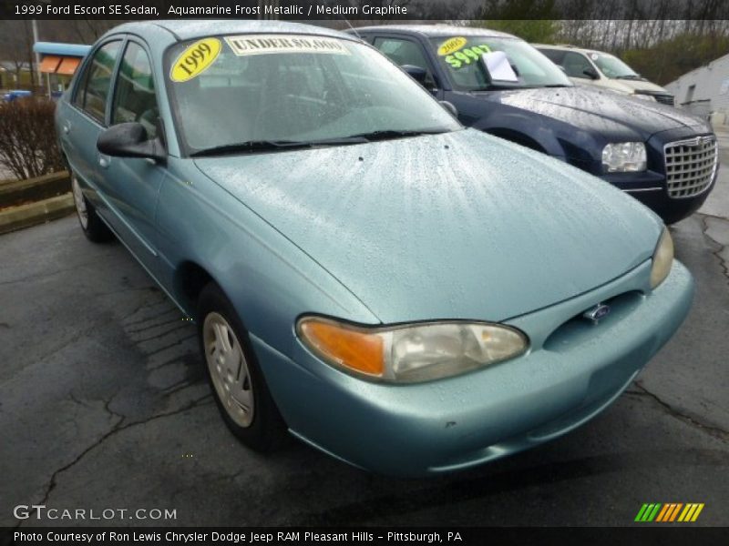 Aquamarine Frost Metallic / Medium Graphite 1999 Ford Escort SE Sedan