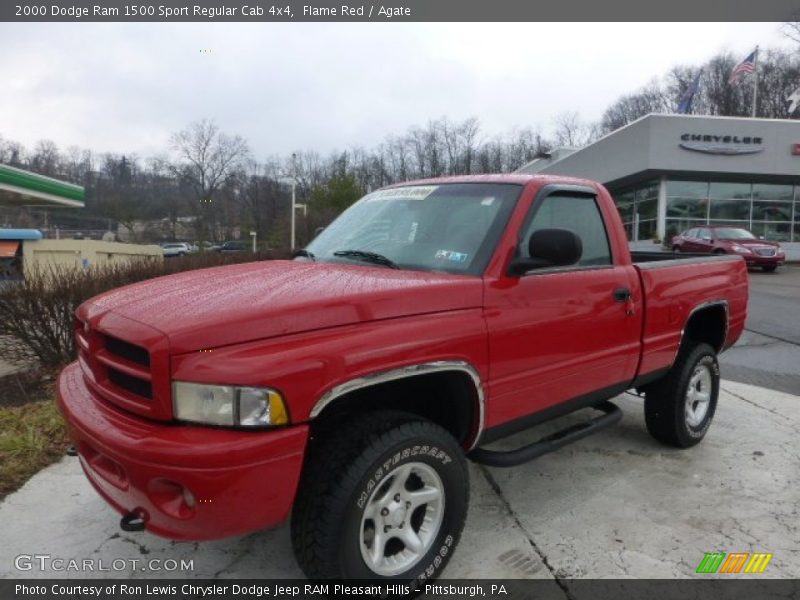 Flame Red / Agate 2000 Dodge Ram 1500 Sport Regular Cab 4x4