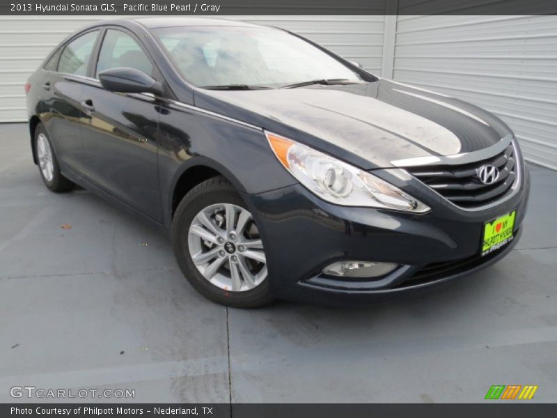 Pacific Blue Pearl / Gray 2013 Hyundai Sonata GLS