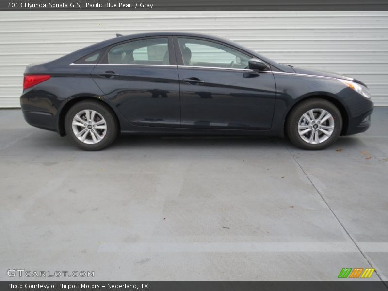 Pacific Blue Pearl / Gray 2013 Hyundai Sonata GLS