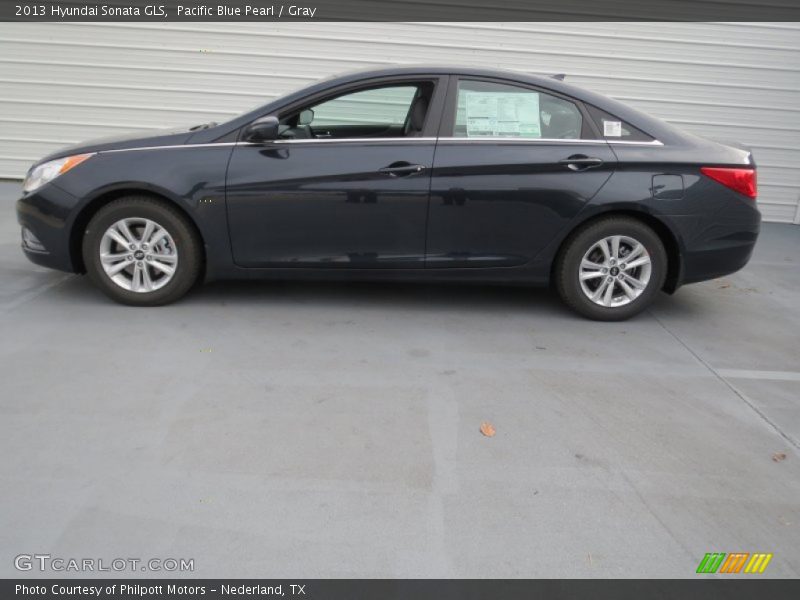 Pacific Blue Pearl / Gray 2013 Hyundai Sonata GLS
