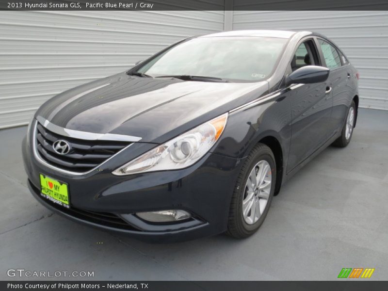 Pacific Blue Pearl / Gray 2013 Hyundai Sonata GLS