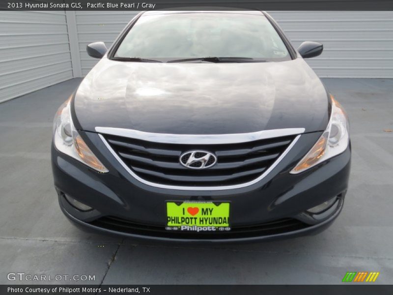 Pacific Blue Pearl / Gray 2013 Hyundai Sonata GLS