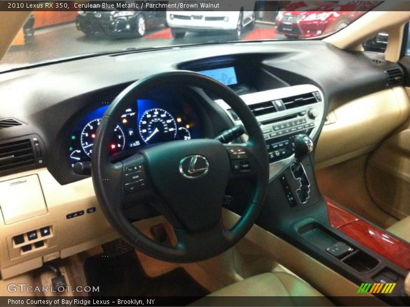 Cerulean Blue Metallic / Parchment/Brown Walnut 2010 Lexus RX 350