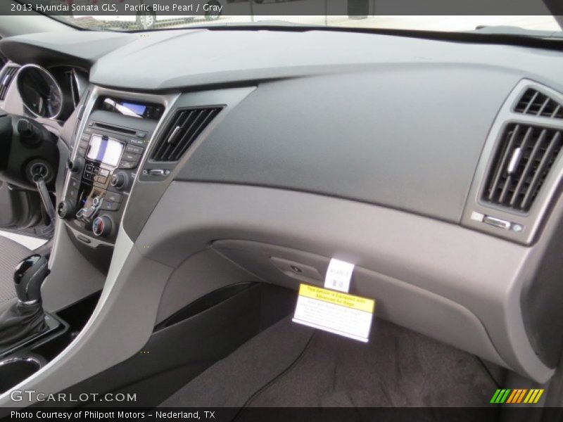 Pacific Blue Pearl / Gray 2013 Hyundai Sonata GLS