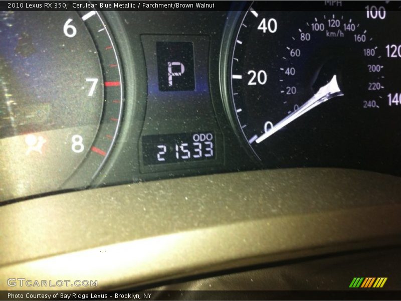 Cerulean Blue Metallic / Parchment/Brown Walnut 2010 Lexus RX 350