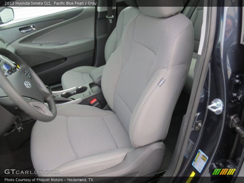 Pacific Blue Pearl / Gray 2013 Hyundai Sonata GLS