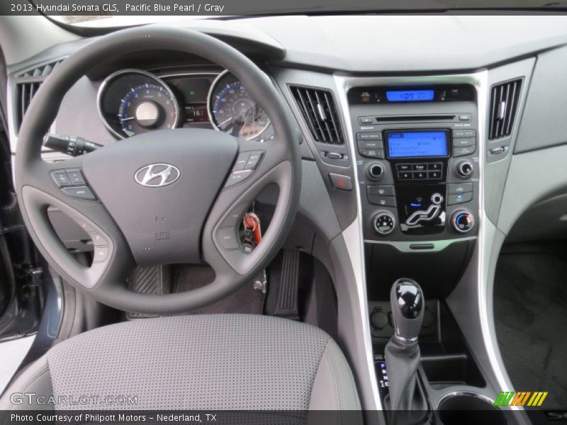 Pacific Blue Pearl / Gray 2013 Hyundai Sonata GLS