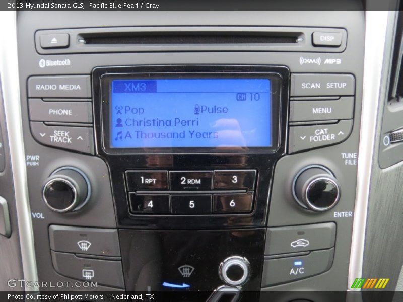 Pacific Blue Pearl / Gray 2013 Hyundai Sonata GLS