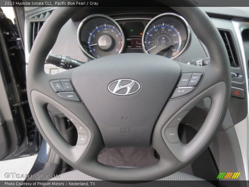 Pacific Blue Pearl / Gray 2013 Hyundai Sonata GLS