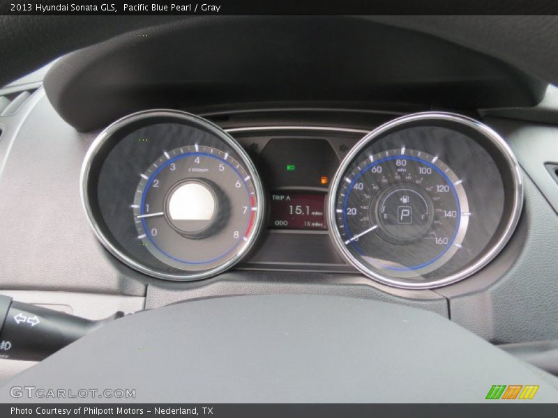 Pacific Blue Pearl / Gray 2013 Hyundai Sonata GLS