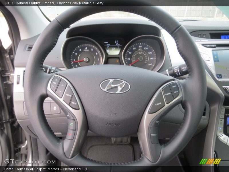 Harbor Gray Metallic / Gray 2013 Hyundai Elantra Limited