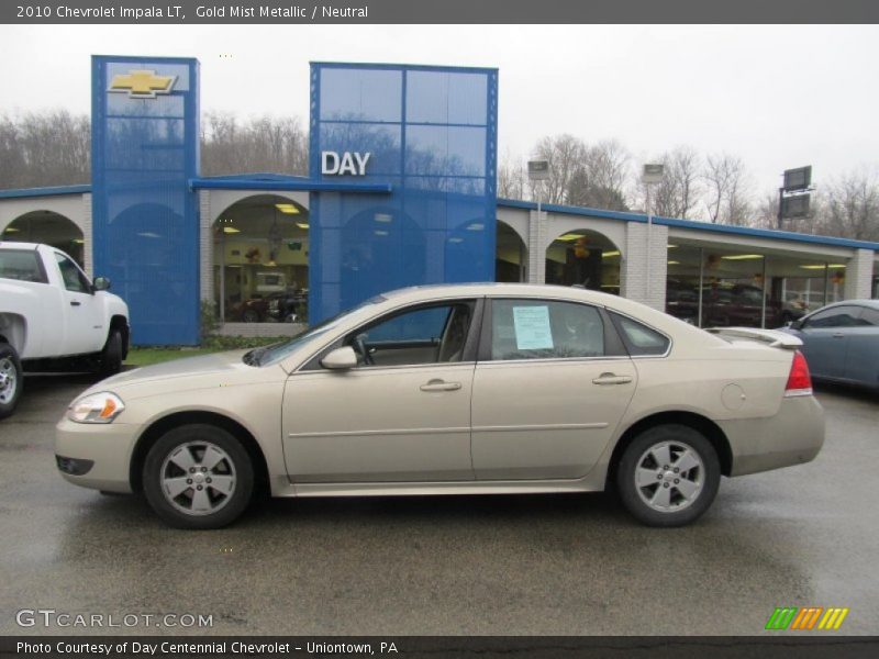 Gold Mist Metallic / Neutral 2010 Chevrolet Impala LT