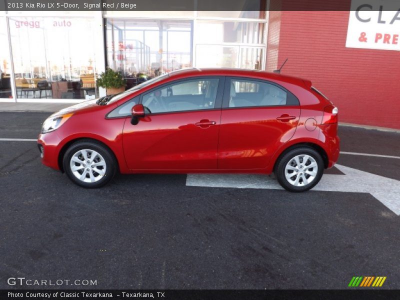 Signal Red / Beige 2013 Kia Rio LX 5-Door