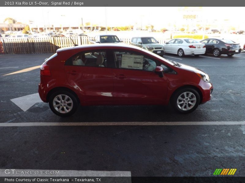Signal Red / Beige 2013 Kia Rio LX 5-Door