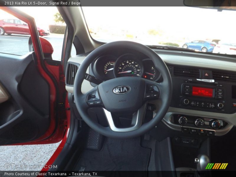 Signal Red / Beige 2013 Kia Rio LX 5-Door