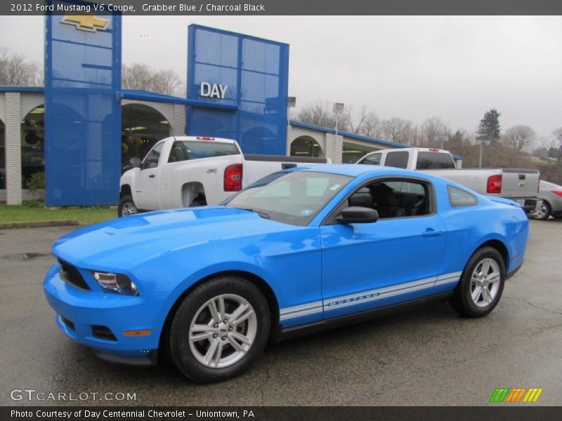 Grabber Blue / Charcoal Black 2012 Ford Mustang V6 Coupe