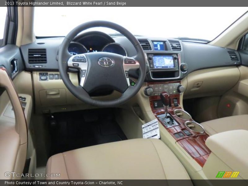 Blizzard White Pearl / Sand Beige 2013 Toyota Highlander Limited