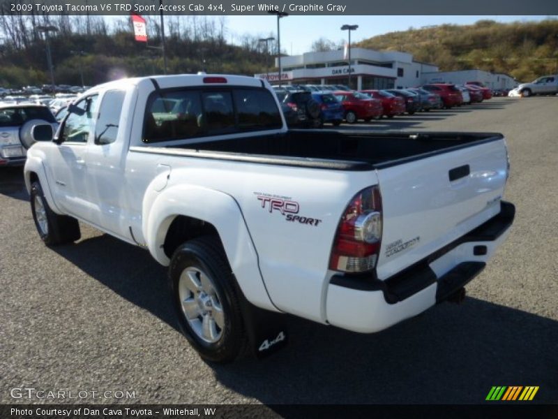 Super White / Graphite Gray 2009 Toyota Tacoma V6 TRD Sport Access Cab 4x4