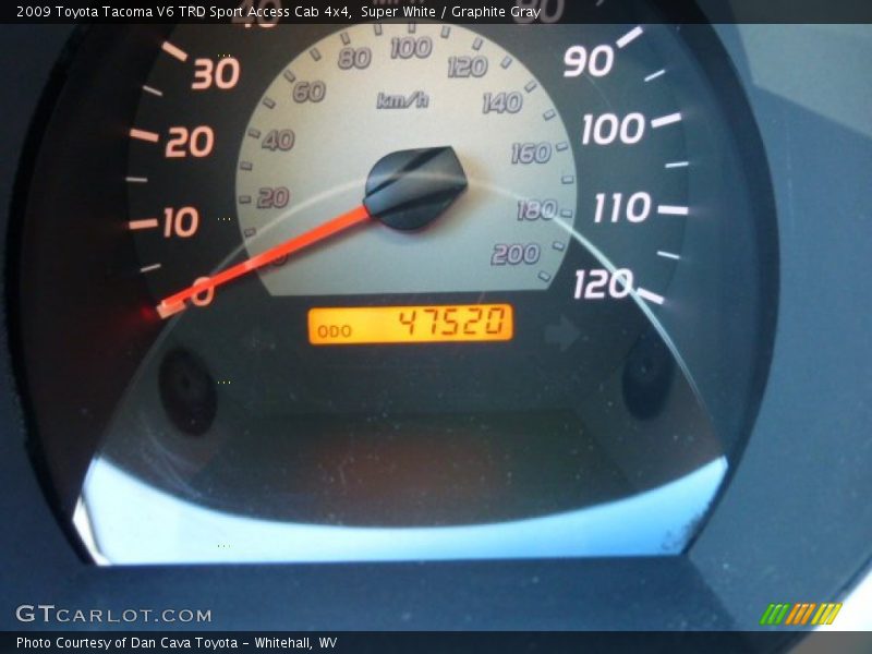Super White / Graphite Gray 2009 Toyota Tacoma V6 TRD Sport Access Cab 4x4