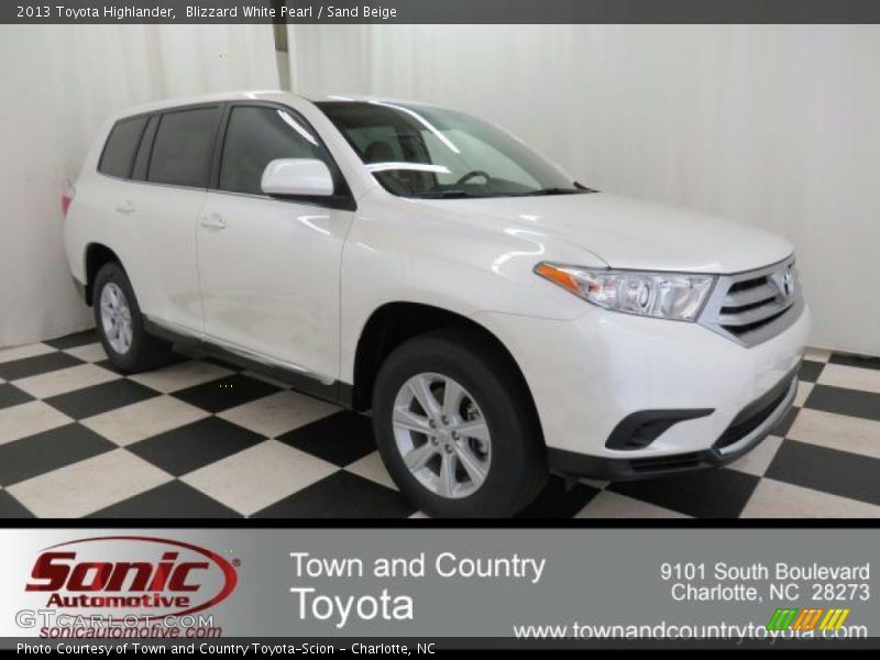 Blizzard White Pearl / Sand Beige 2013 Toyota Highlander