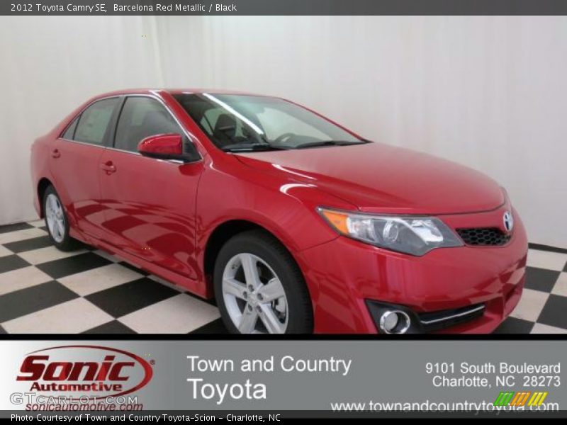 Barcelona Red Metallic / Black 2012 Toyota Camry SE
