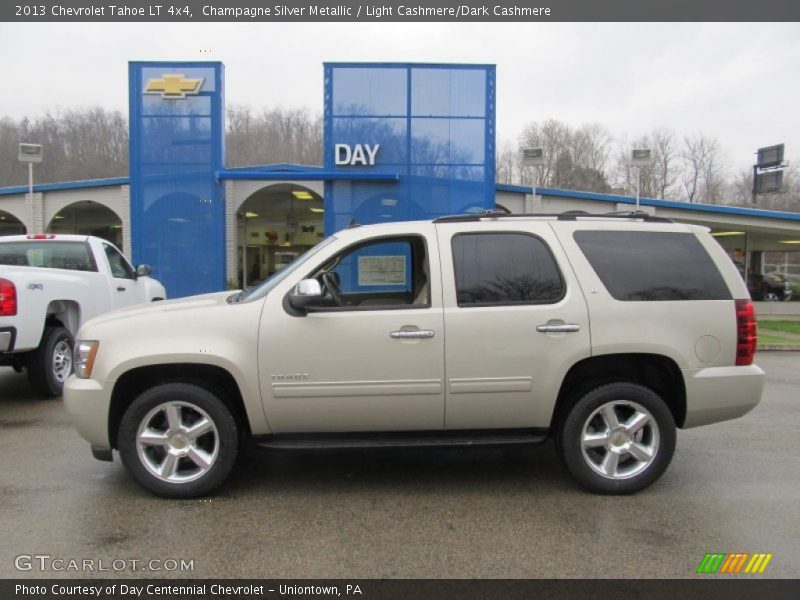 Champagne Silver Metallic / Light Cashmere/Dark Cashmere 2013 Chevrolet Tahoe LT 4x4