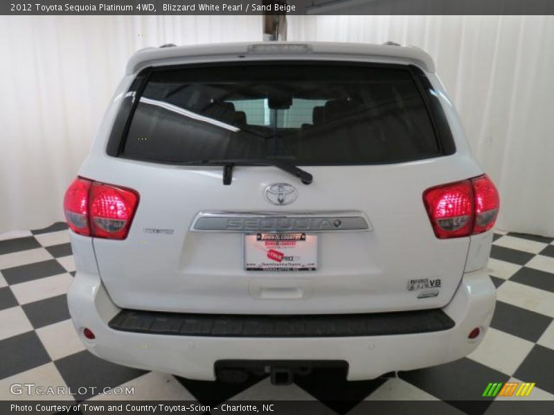Blizzard White Pearl / Sand Beige 2012 Toyota Sequoia Platinum 4WD