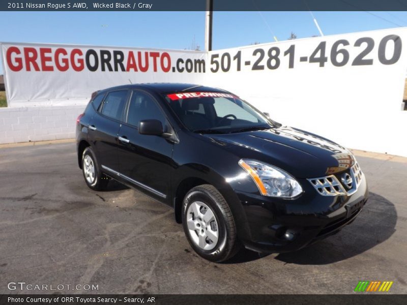 Wicked Black / Gray 2011 Nissan Rogue S AWD