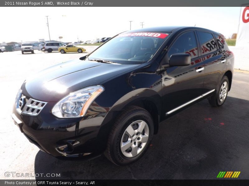 Wicked Black / Gray 2011 Nissan Rogue S AWD