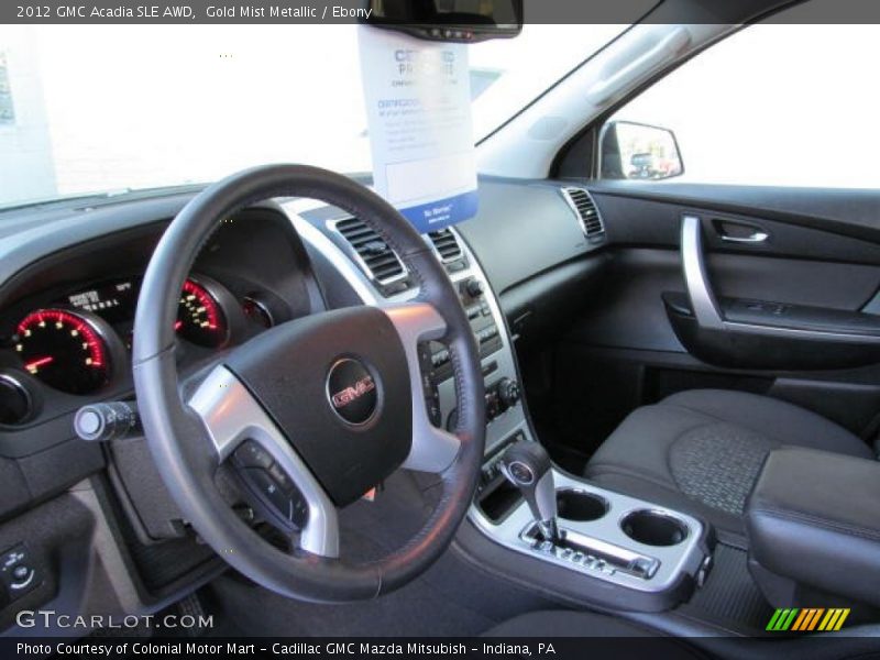 Gold Mist Metallic / Ebony 2012 GMC Acadia SLE AWD