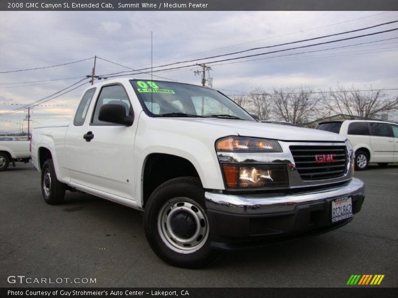 Summit White / Medium Pewter 2008 GMC Canyon SL Extended Cab