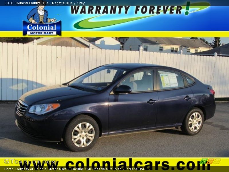 Regatta Blue / Gray 2010 Hyundai Elantra Blue
